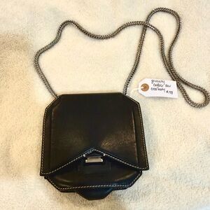 Givenchy Vintage Authentic Mini Bow Bag with long silver chain.